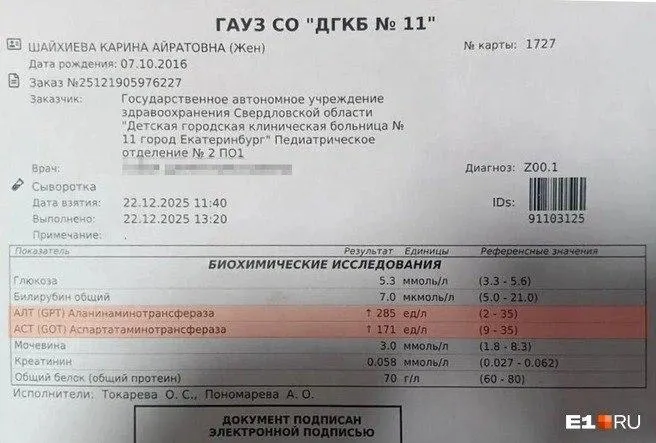 Семья утверждает, что после назначенной в детской больнице профилактической терапии у ребёнка развилась печёночная недостаточность. Возбуждено уголовное дело, родители жалуются на отсутствие реакции регионального Минздрава.