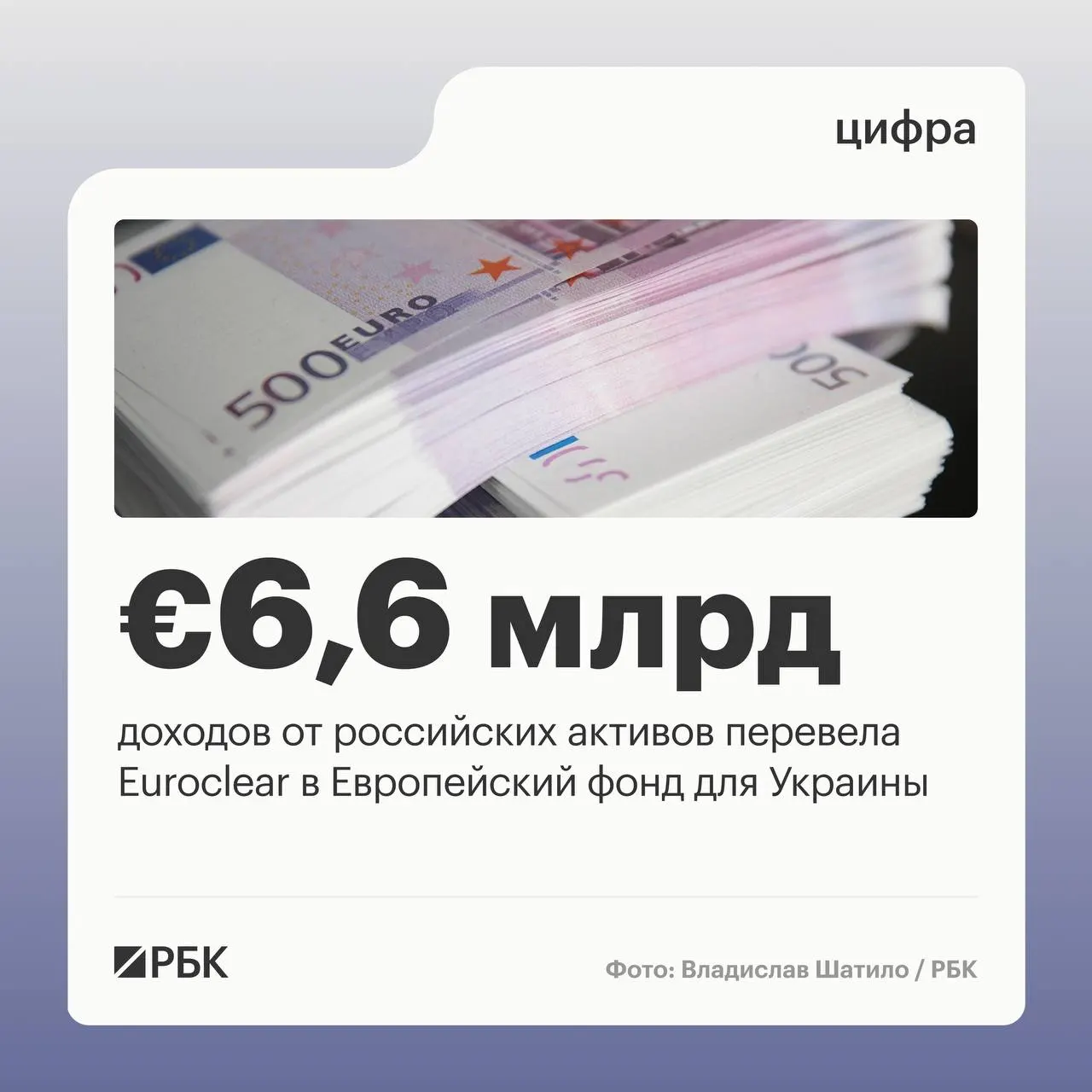 Бельгийский депозитарий перевёл Киеву €6,6 млрд. Следующий платёж €1,4 млрд ожидается в июле 2026 года; в I квартале 2026 года доходы составили €1,1 млрд — на 23% меньше из‑за падения ставок, €744 млн зарезервировано для фонда поддержки Украины.
