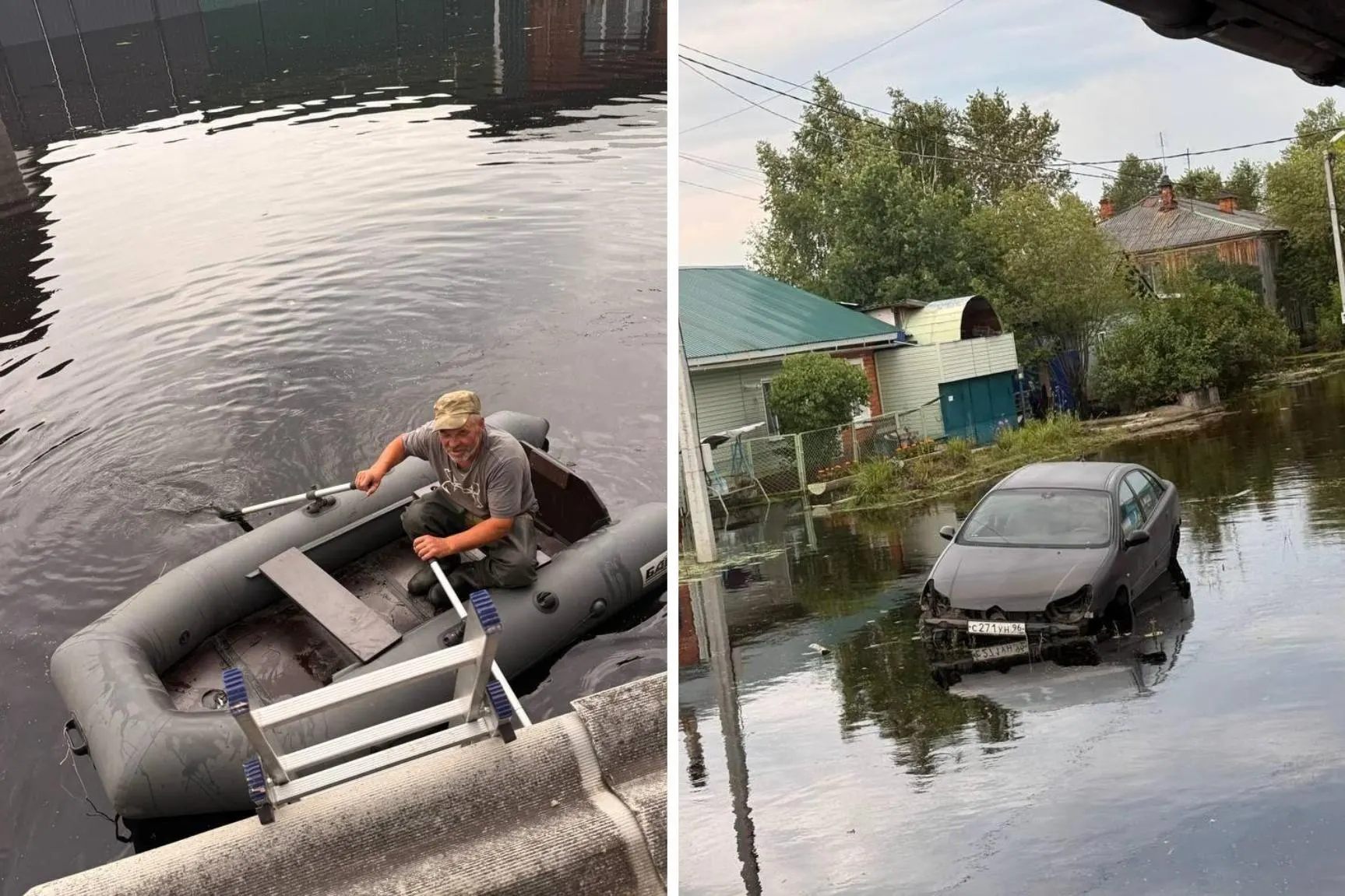 Из-за сильного паводка в старинном уральском городе жители потеряли имущество, домашних животных и урожай; многие передвигаются на лодках.