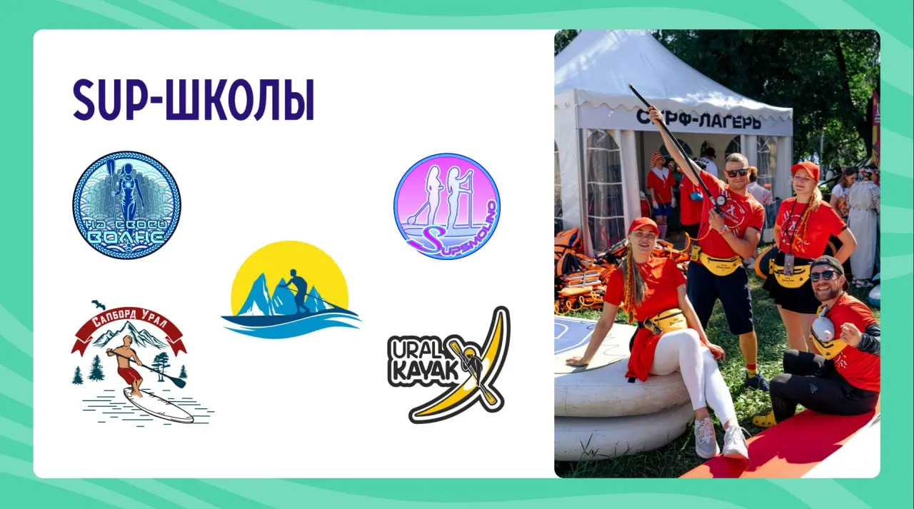 Собрали телефоны школ‑партнёров фестиваля 74 САП ФЕСТ: аренда досок, тренировочные занятия и рекомендации по безопасности на воде.