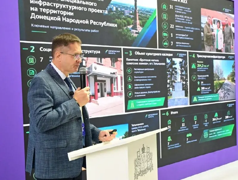 На средства регионального бюджета и предприятий Урала отреставрировано 31 дом и более 544 тыс. кв. м дорог в новых регионах; данные озвучены на выставке TechnoBuild.