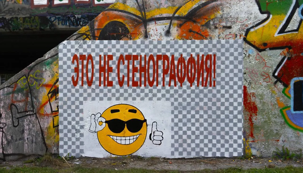Новый рисунок у моста на улице Московской в Екатеринбурге привлек внимание исследователя стрит-арта Алексея Шахова.