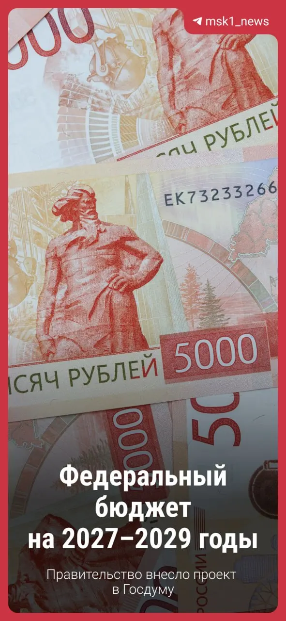 Правительство внесло в Госдуму проект федерального бюджета на 2027–2029 годы; обсуждение ожидается с возможными изменениями.