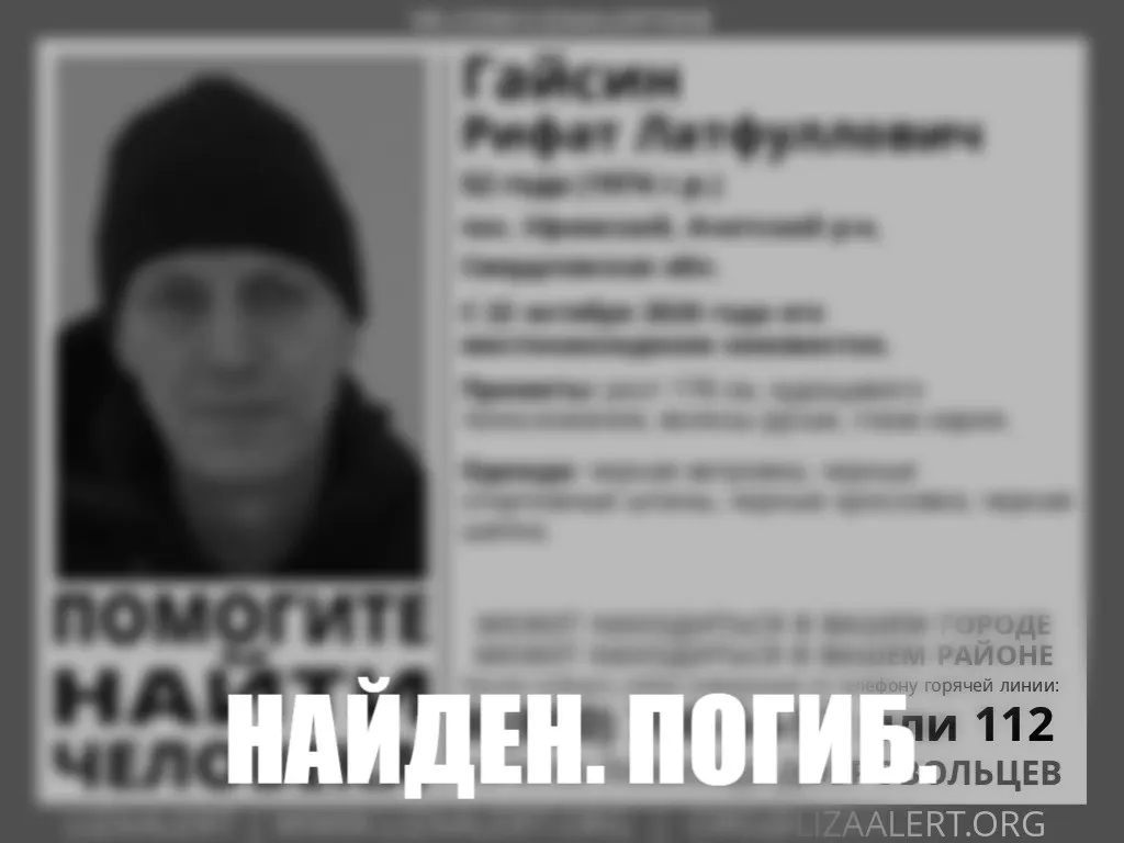 Пропавший Рифат Гайсин найден в болоте неподалёку от его дома после исчезновения в октябре.