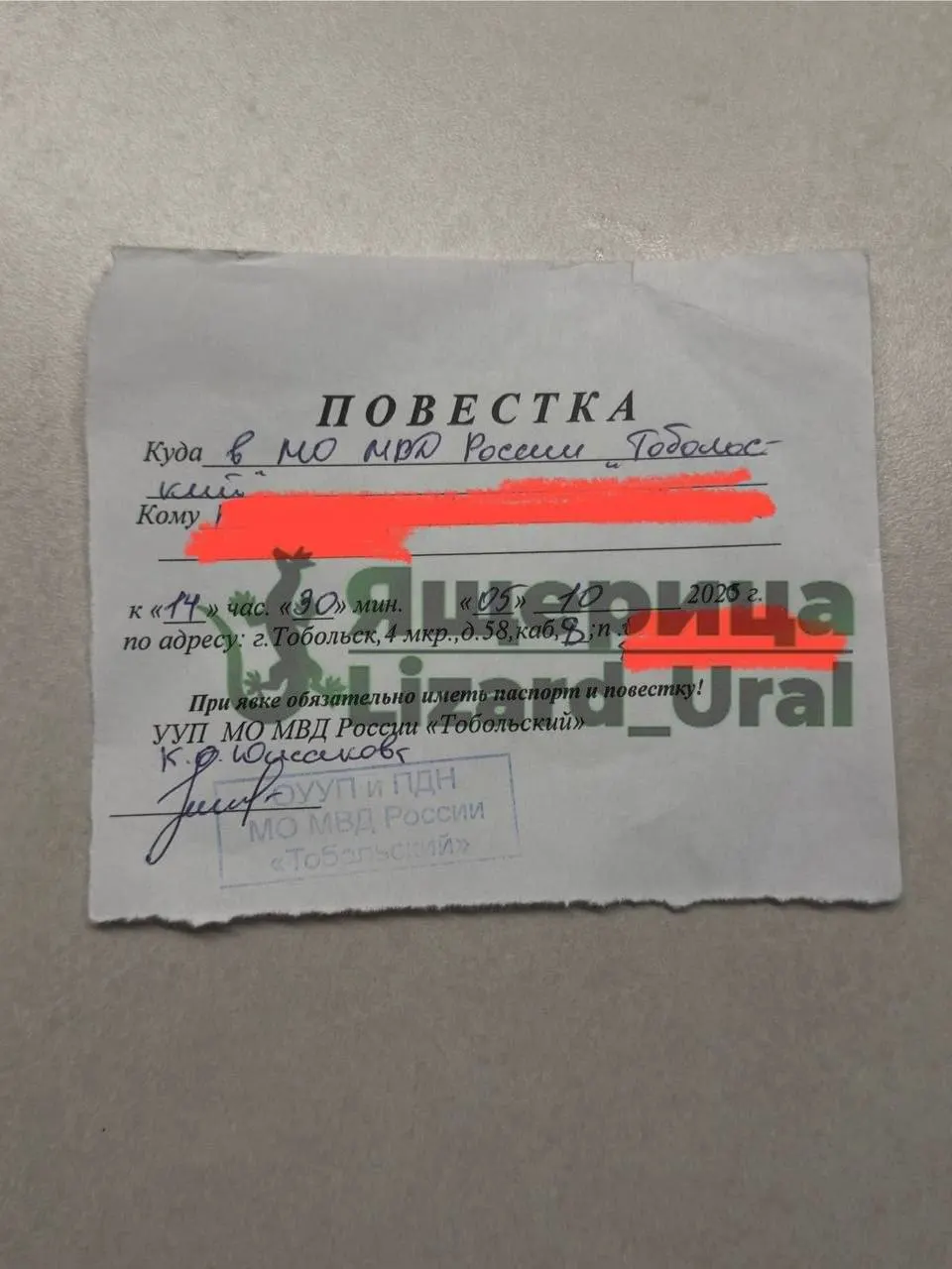 Силовики вручили повестку руководителю тюменского отделения партии за несогласованный митинг и предупредили о недопустимости действий, подозревая экстремизм.